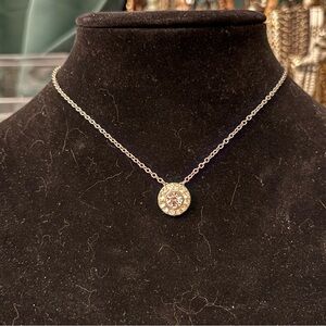 Cookie Lee Silver Necklace with Sparkling Crystals